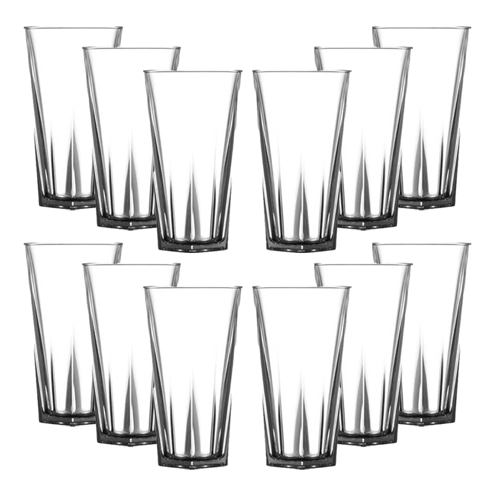 Penthouse 14oz Beer and Juice Tumbler Glass five sided set of 12