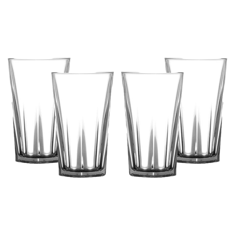 Penthouse 14oz Beer and Juice Tumbler Glass five sided set of 4