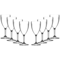 Elite 14oz wine glass with classic proportions, made from crystal-clear, virtually unbreakable polycarbonate. Features a slender stem and rounded bowl—stylish, reusable, and ideal for indoor or outdoor use.
