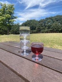 Outdoor table setting with Roltex unbreakable wine glasses – perfect for al fresco dining