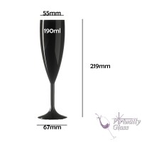 Premium Polycarbonate Plastic Reusable Black Champagne Flute