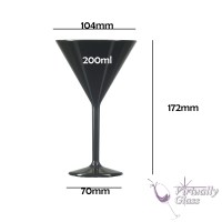 Black Polycarbonate Reusable Matini Cocktail Glasses set of 12