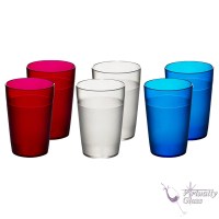 Set of 6 Polycarbonate Kids tumblers red white blue