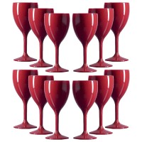 Sale Red In Colour Wine Glasses MAde Of Polycarbonate Plastic 