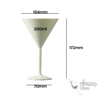 Polycarbonate Plastic Reusable 7oz/200ml White Cocktail Martini Glasses