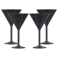 Sale Black Polycarbonate Martini Cocktail glasses set of 4